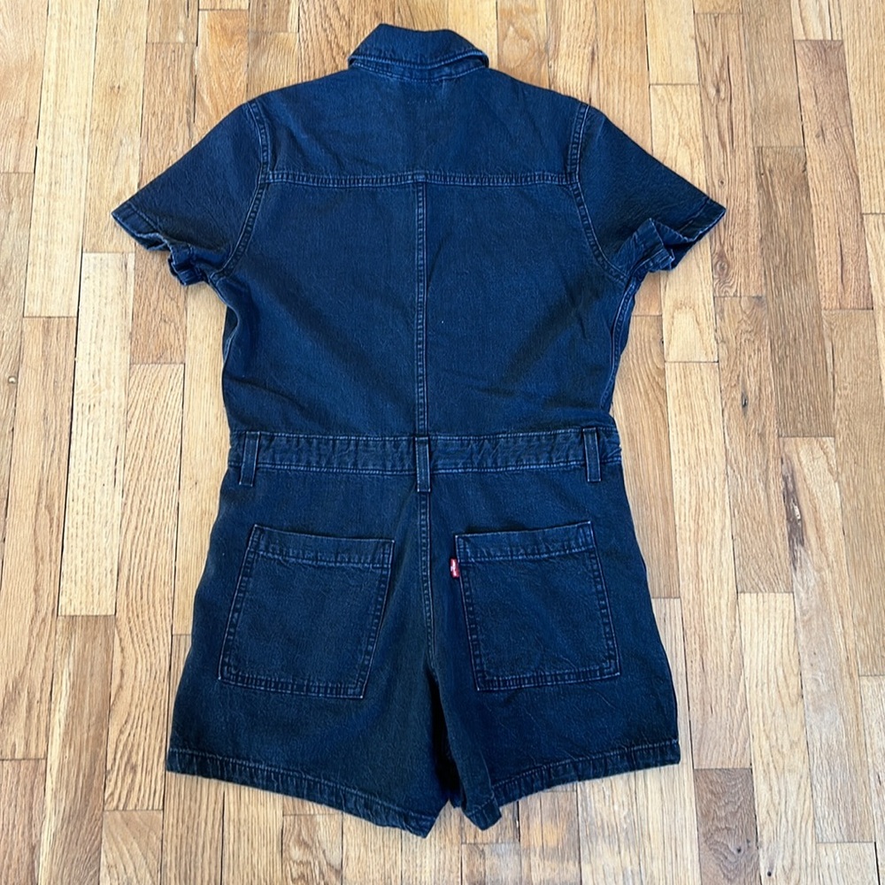 Levi's Women's Short Sleeve Heritage Romper So Far So Good Clean (black) - Picture 5 of 5
